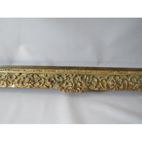 75 - A LATE 19TH / EARLY 20TH CENTURY DECORATIVE GOLD FRAME WITH WOODEN SLIP, frame W 7 cm, slip rebate 1... 