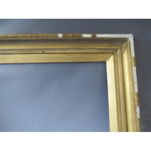 76 - A PAIR OF 19TH CENTURY GOLD FRAMES A/F, with acanthus leaf design to outer edge, with gold slips, fr... 