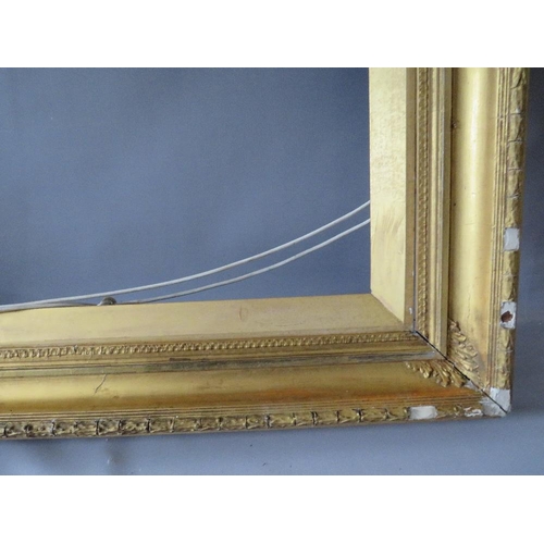 76 - A PAIR OF 19TH CENTURY GOLD FRAMES A/F, with acanthus leaf design to outer edge, with gold slips, fr... 