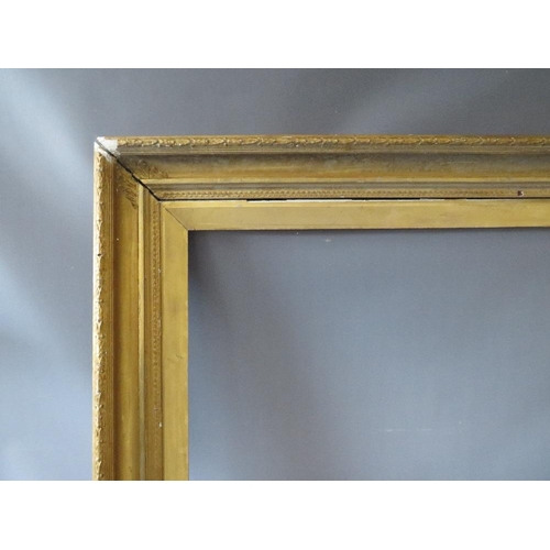76 - A PAIR OF 19TH CENTURY GOLD FRAMES A/F, with acanthus leaf design to outer edge, with gold slips, fr... 