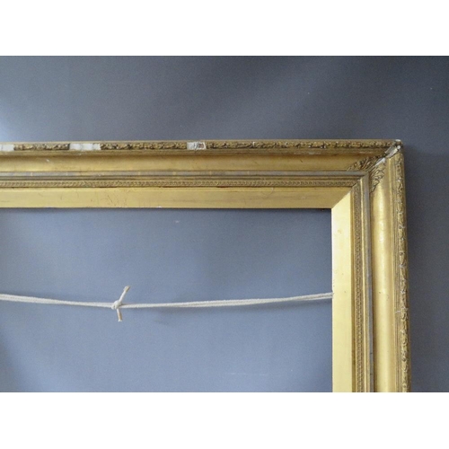 76 - A PAIR OF 19TH CENTURY GOLD FRAMES A/F, with acanthus leaf design to outer edge, with gold slips, fr... 