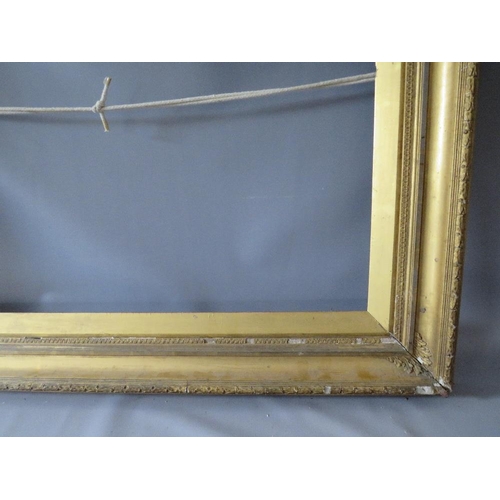 76 - A PAIR OF 19TH CENTURY GOLD FRAMES A/F, with acanthus leaf design to outer edge, with gold slips, fr... 