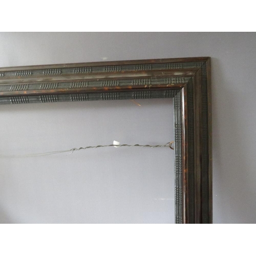 79 - A LATE 19TH / EARLY 20TH CENTURY FAUX TORTOISESHELL DUTCH FRAME, frame W 9 cm, rebate 54 x 65 cm