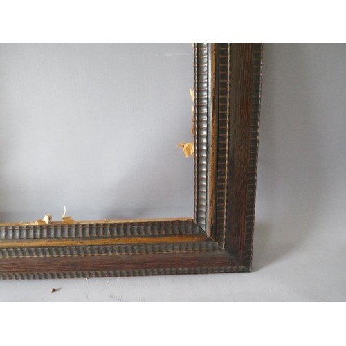 80 - A 19TH CENTURY DUTCH DECORATIVE WOODEN FRAME, frame W 9.5 cm, rebate 48 x 57 cm
