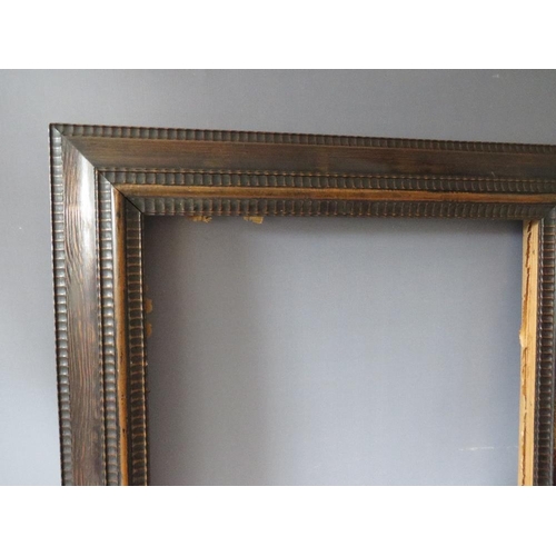 80 - A 19TH CENTURY DUTCH DECORATIVE WOODEN FRAME, frame W 9.5 cm, rebate 48 x 57 cm
