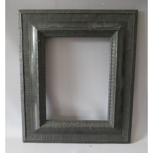 83 - A LATE 19TH / EARLY 20TH CENTURY DUTCH EBONISED FRAME, frame W 13 cm, rebate 42 x 32 cm