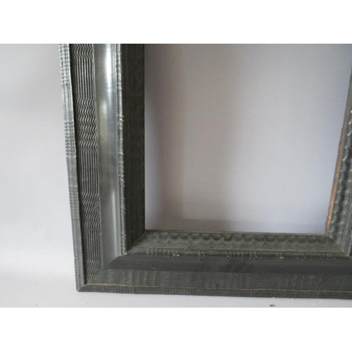 83 - A LATE 19TH / EARLY 20TH CENTURY DUTCH EBONISED FRAME, frame W 13 cm, rebate 42 x 32 cm