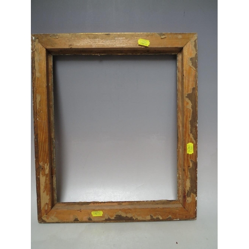 85 - A 19TH CENTURY DECORATIVE ART NOUVEAU GOLD FRAME, frame W 4 cm, rebate 34 x 29 cm