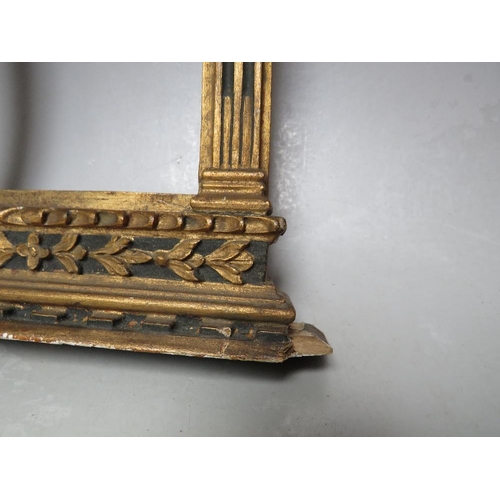 87 - A 19TH CENTURY GOLD GRAND TOUR FRAME, frame W 2 cm at sides, approx 6 cm top and bottom, rebate 16 x... 
