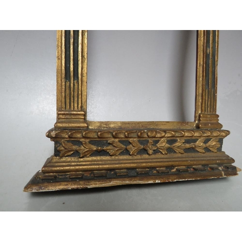 87 - A 19TH CENTURY GOLD GRAND TOUR FRAME, frame W 2 cm at sides, approx 6 cm top and bottom, rebate 16 x... 