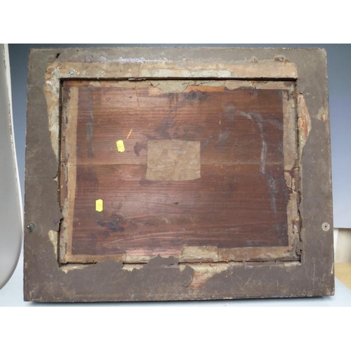 92 - AN 18TH CENTURY DECORATIVE GILT FRAME, frame W 8 cm, rebate 57 x 39 cm