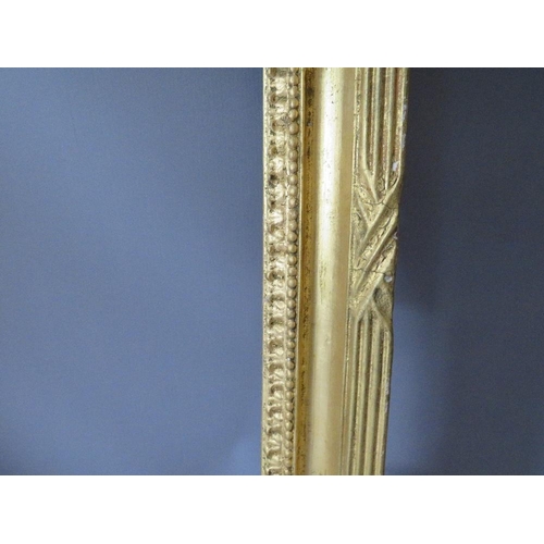 93 - AN 18TH CENTURY GILT FRAME WITH EGG AND DART DESIGN TO OUTER EDGE, frame W 7 cm, rebate 62 x 48 cm