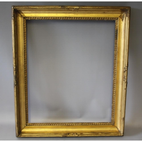 94 - A GEORGIAN GILT FRAME WITH EGG AND DART DESIGN TO INNER EDGE, frame W 5.5 cm, rebate 57 x 43 cm