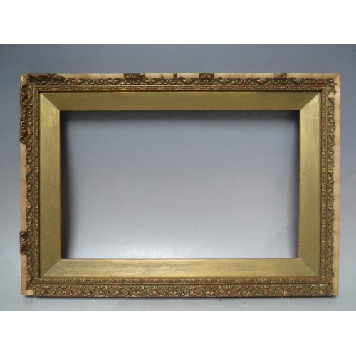95 - THREE VARIOUS LATE 19TH / EARLY 20TH CENTURY GOLD FRAMES - ALL A/F, average frame W 5 cm, average re... 