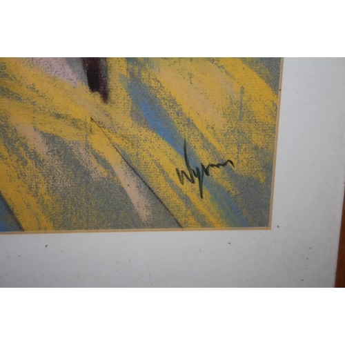 23 - WY?? (XX). A head and shoulder portrait study of a young woman, signed lower left, pastel on paper, ... 