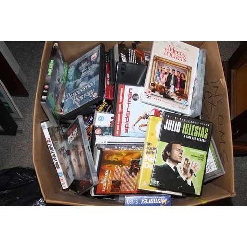161 - A BOX OF CDS AND DVDS ETC. (A/F - HOUSE CLEARANCE)