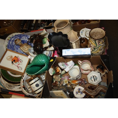 173 - THREE TRAYS OF ASSORTED CERAMICS TO INCLUDE MINTON, SPODE AND PORTMEIRION