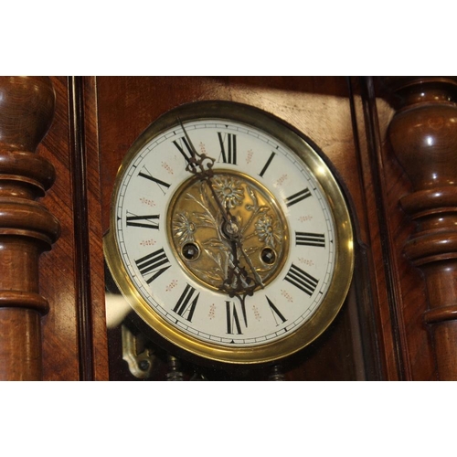 133 - A LARGE VIENNA GONG STYLE WALL CLOCK WITH JUNGHANS MOVEMENT