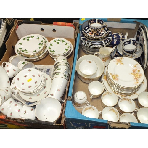 110 - TWO TRAYS OF ASSORTED CHINA TO INCLUDE COLCLOUGH, ANTIQUE AYNSLEY ETC.