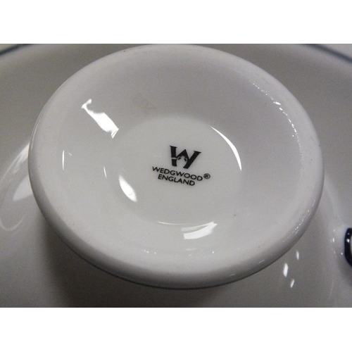 114 - A TRAY OF WEDGWOOD RUNNYMEDE CHINA TO INCLUDE DINNER PLATES, TUREENS, CUPS AND SAUCERS ETC.