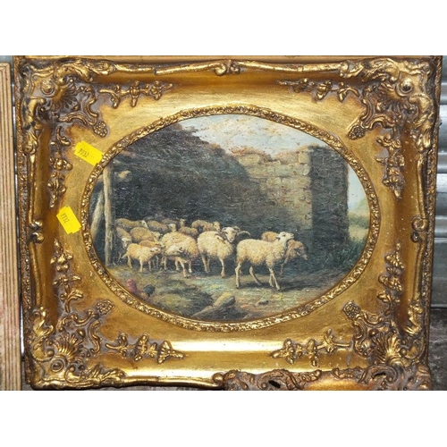 34 - FIVE ASSORTED GILT FRAMED PICTURES TO INC A SMALL STILL LIFE OIL ON BOARD (5)