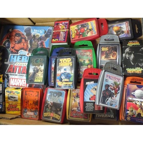 62 - A BOX OF MARVEL TOP TRUMPS AND TRADING CARDS