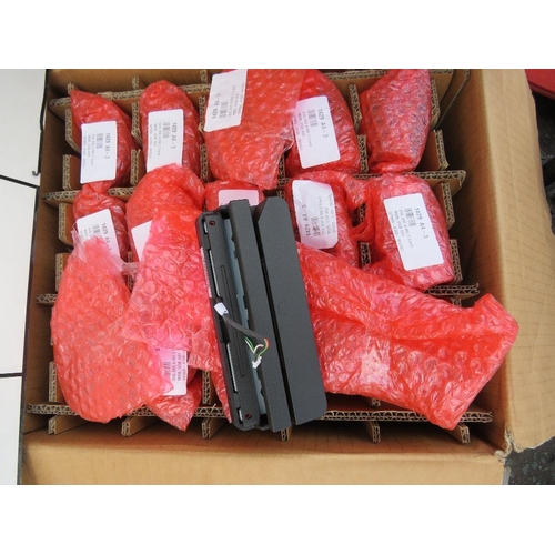 118 - THREE BOXES CONTAINING A SELECTION OF ITEMS TO INCLUDE A BOX OF CREDIT CARD READERS, HOOPLA GAME, TH... 