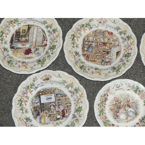 244 - A QUANTITY OF ROYAL DOULTON BRAMBLY HEDGE PLATES, CONSISTING OF THE PALACE KITCHENS, THE GREAT HALL,... 