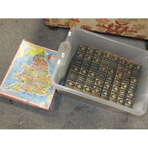 80 - TWO VICTORY PLY WOOD JIG SAW PUZZLES TOGETHER WITH EIGHT BOOKS OF PICTORIAL KNOWLEDGE VOLUMES