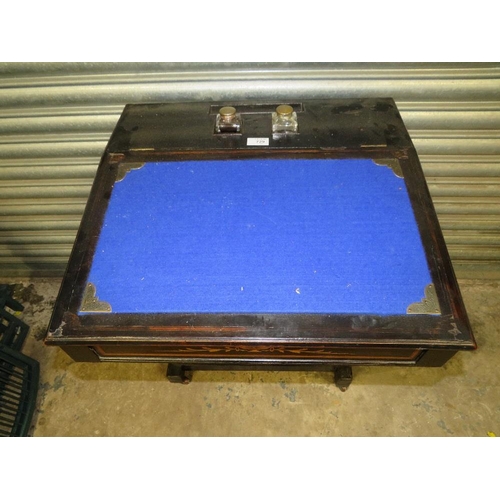 729 - AN EDWARDIAN EBONISED DAVENPORT DESK W-56 CM
