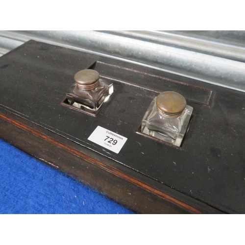 729 - AN EDWARDIAN EBONISED DAVENPORT DESK W-56 CM