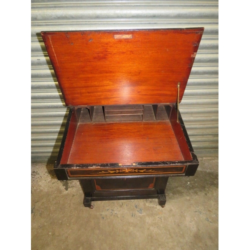 729 - AN EDWARDIAN EBONISED DAVENPORT DESK W-56 CM
