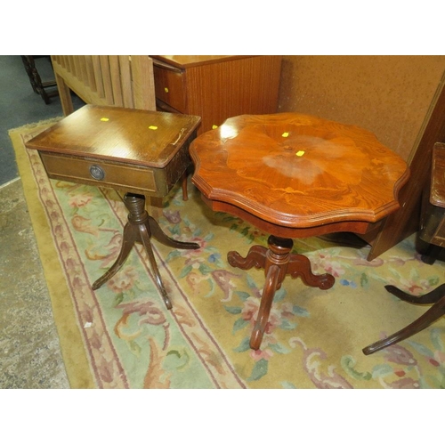 741 - A PAIR OF REPRODUCTION MAHOGANY SIDE TABLES AND AN ITALIAN OCCASIONAL TABLE (3)