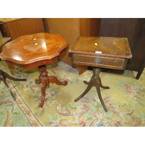 741 - A PAIR OF REPRODUCTION MAHOGANY SIDE TABLES AND AN ITALIAN OCCASIONAL TABLE (3)