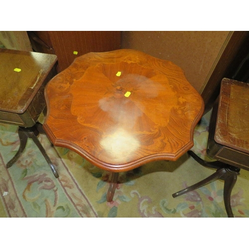 741 - A PAIR OF REPRODUCTION MAHOGANY SIDE TABLES AND AN ITALIAN OCCASIONAL TABLE (3)