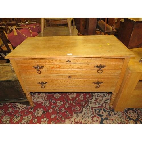 742 - A VINTAGE OAK TWO DRAWER CHEST W-107CM