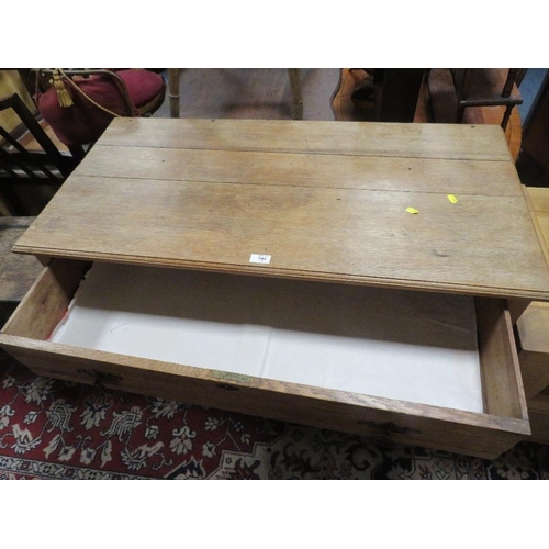 742 - A VINTAGE OAK TWO DRAWER CHEST W-107CM