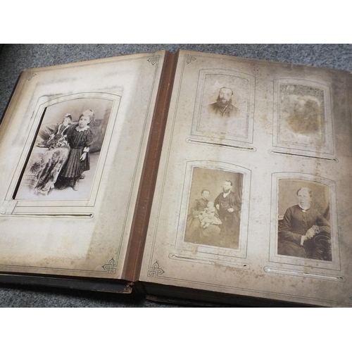 209 - A VICTORIAN PHOTOGRAPH ALBUM TOGETHER WITH LOOSE PHOTOS