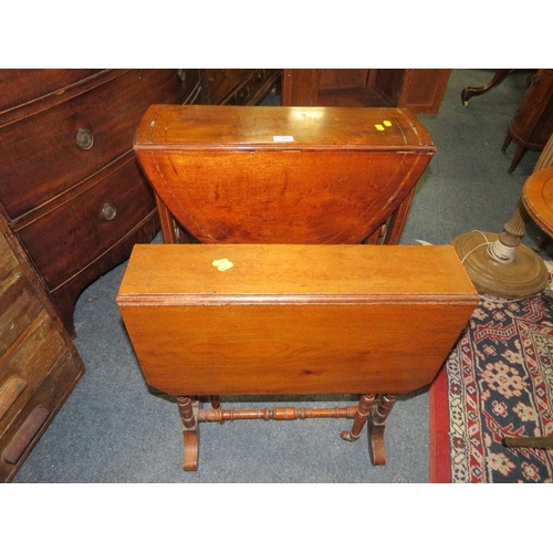 765 - TWO SMALL ANTIQUE SUTHERLAND TABLES A/F