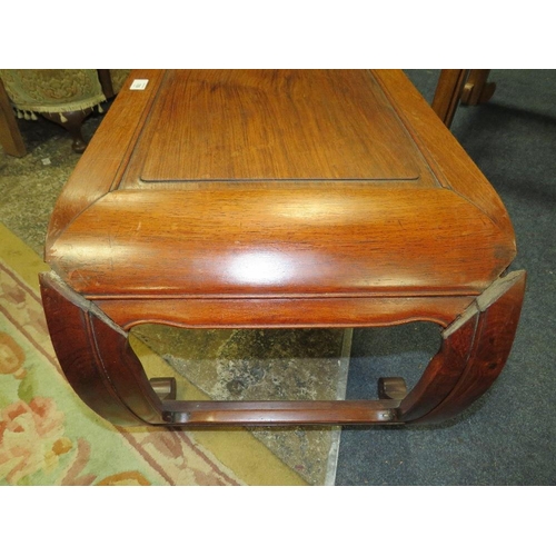 769 - A CHINESE HARDWOOD CARVED TABLE W-89 CM A/F