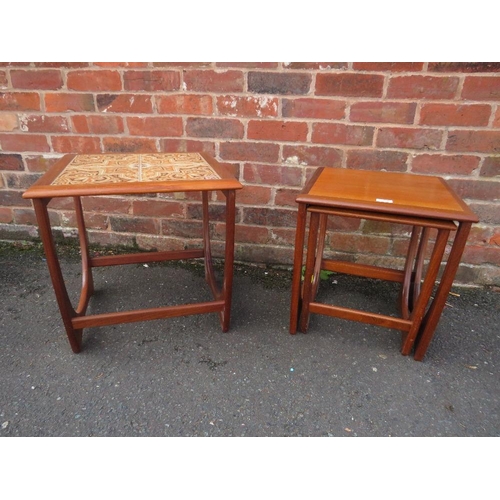 776 - A RETRO TEAK TILE-TOP TABLE AND TWO TEAK G-PLAN TABLES (3)