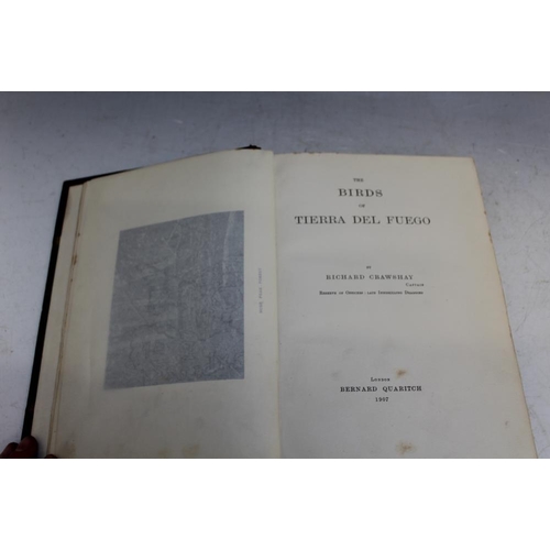 107 - THE BIRDS OF TIERRA DEL FUEGO' BY CAPTAIN RICHARD CRAW SHAY 1907, with note from author to Colonel F... 