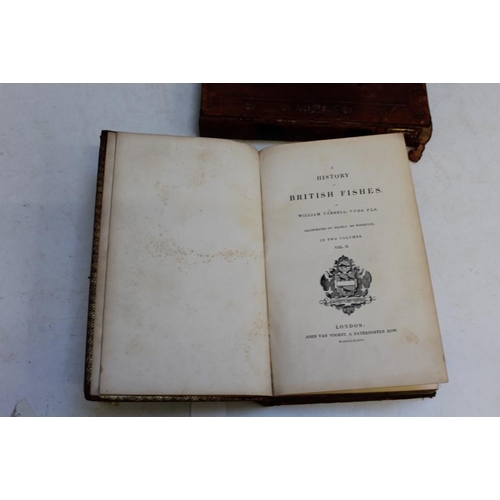 109 - VOLUME I AND II OF YARDELL'S BRITISH FISHES 1836, signed Thomas W Giffard - Chillington 1936