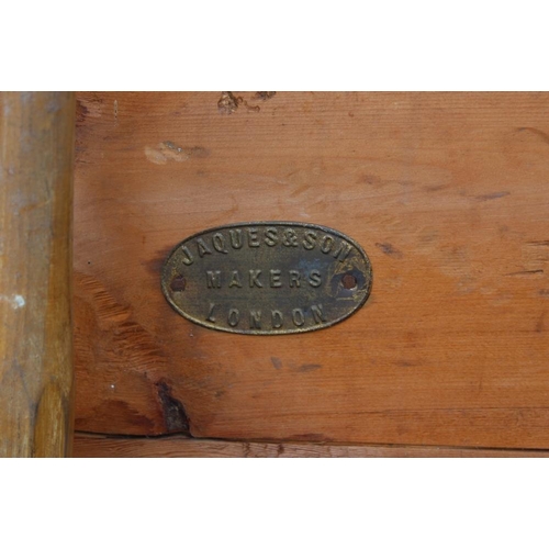 129 - A VINTAGE PINE CASED JACQUES OF LONDON PART CROQUET SET, together with a vintage Slazenger 'Thors Cr... 