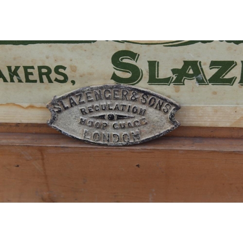 129 - A VINTAGE PINE CASED JACQUES OF LONDON PART CROQUET SET, together with a vintage Slazenger 'Thors Cr... 