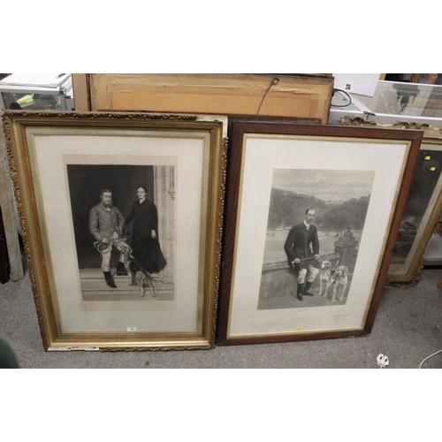 68 - JOHN COLLIER. Two etching and aquatints on paper dated 1886. Hunting scenes, huntsmen with hounds at... 