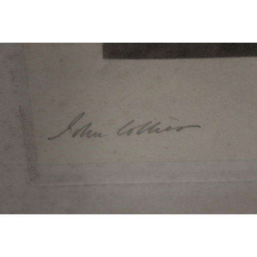 68 - JOHN COLLIER. Two etching and aquatints on paper dated 1886. Hunting scenes, huntsmen with hounds at... 