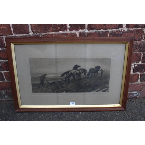 69 - HERBERT DICKSEE 1899. A ploughing scene 'The Last Furrow'. Signed with initials in plate lower right... 