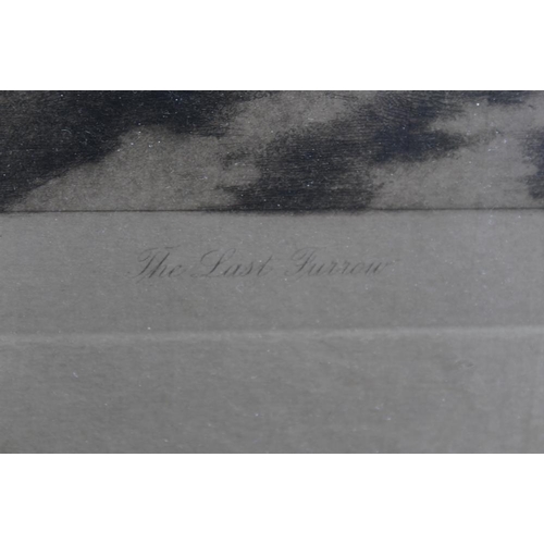 69 - HERBERT DICKSEE 1899. A ploughing scene 'The Last Furrow'. Signed with initials in plate lower right... 