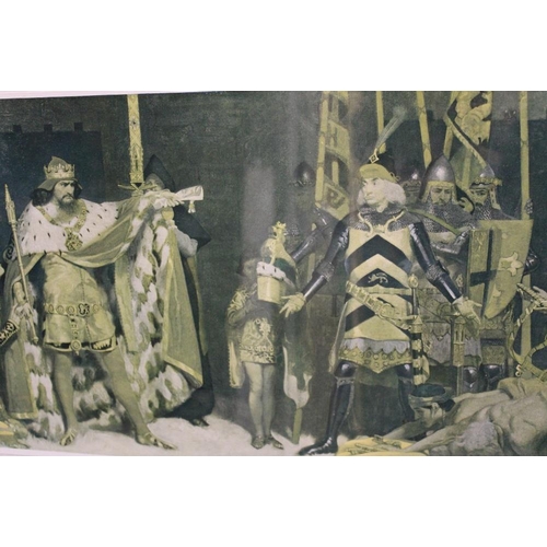 71 - FRANK O. SALISBURY. A 1919 medieval palace interior scene with criminals being sentenced by King. Si... 